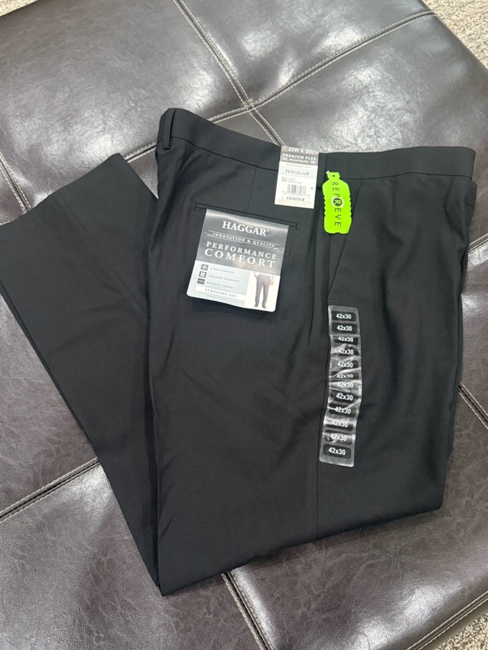 Haggar Men's Performance Comfort Stretch Flat Front Dress Pant, Straight Fit $70